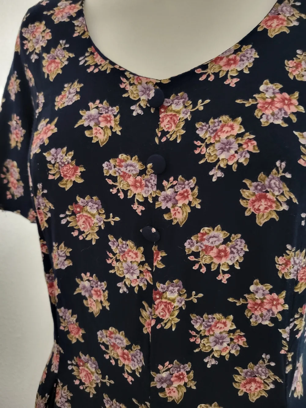 Vintage Infatuation Floral Cottagecore Maxi Dress Navy Blue - Picture 6 of 9